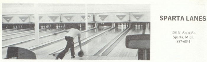 Sparta Lanes (Garden Patch Restaurant) - 1973 Sparta High School Yearbook Ad